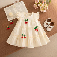 Robe en coton pour bébé d’été à manches volantées - bébé sucré™